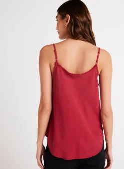 Bella Dahl Frayed Cami - Ruby Red- Seasonal Essentials
