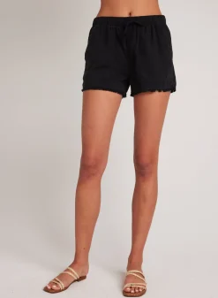 Bella Dahl Frayed Hem Pocket Short - Vintage Black- Essentials Bottoms