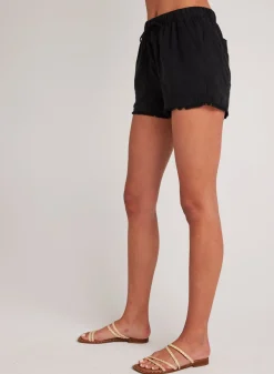 Bella Dahl Frayed Hem Pocket Short - Vintage Black- Essentials Bottoms