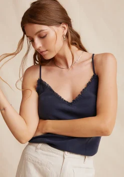 Bella Dahl Frayed Tencel Cami - Endless Sea- Essentials Tops
