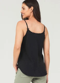 Bella Dahl Frayed Tencel Cami - Vintage Black- Sleeveless