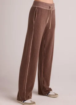 Bella Dahl French Terry Wide Leg Sweatpant - Mocha Mist- Pants