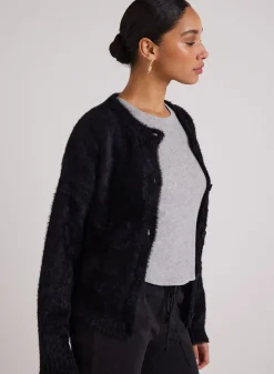 Bella Dahl Fuzzy Crew Neck Cardigan - - Seasonal Essentials