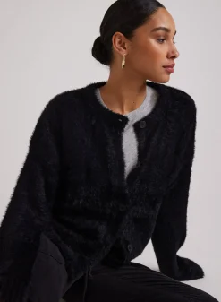 Bella Dahl Fuzzy Crew Neck Cardigan - - Seasonal Essentials