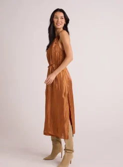 Bella Dahl Halter Neck Slip Dress - Ember Glow Shimmer- Long Dresses