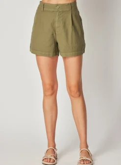 Bella Dahl Hanna Pleated Short - Tropical Olive- Shorts