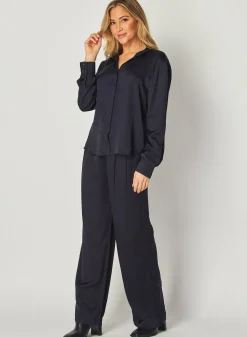 Bella Dahl High Low Hem Shirt - Navy Eclipse- Button Down