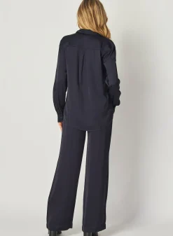 Bella Dahl High Low Hem Shirt - Navy Eclipse- Button Down