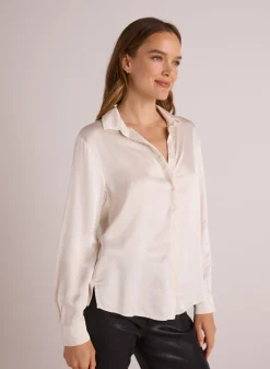 Bella Dahl High Low Hem Shirt - Winter White- Button Down
