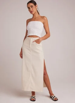 Bella Dahl Indigo Side Slit Skirt - Samba Sand- Skirts