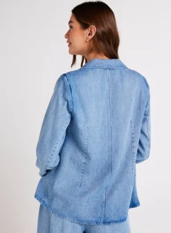 Bella Dahl Jagger Easy Longline Blazer - Vintage Horizon Wash- Outerwear
