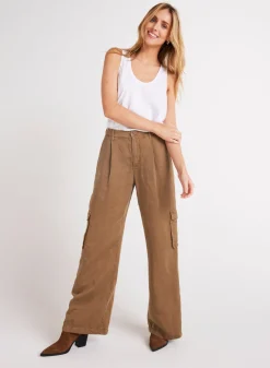 Bella Dahl Jules Pleated Wide Leg - Topaz Brown- Pants