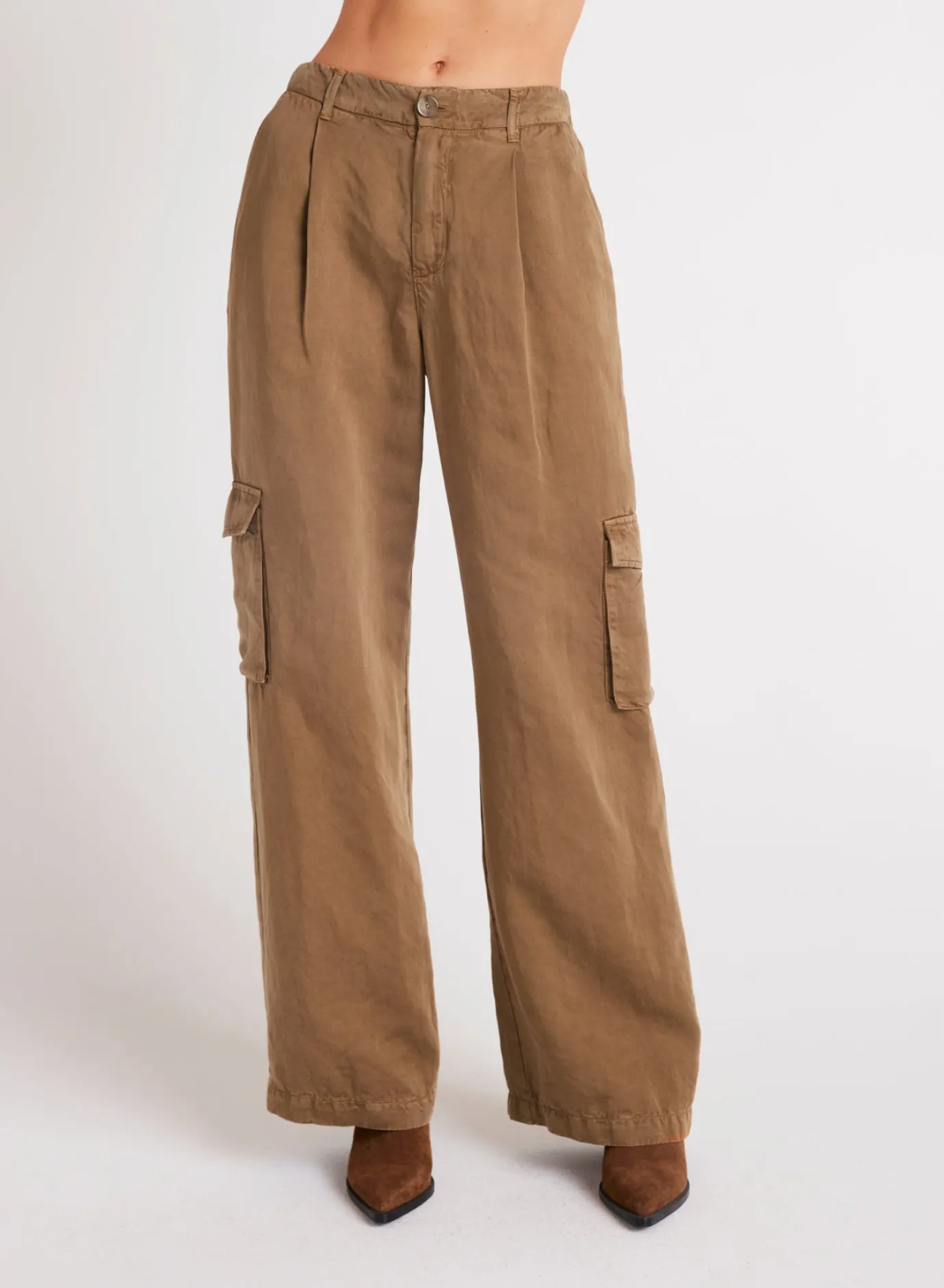 Bella Dahl Jules Pleated Wide Leg - Topaz Brown- Pants