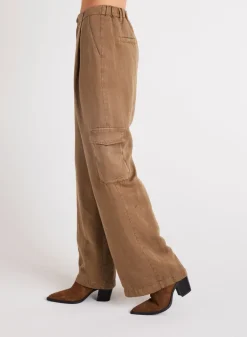 Bella Dahl Jules Pleated Wide Leg - Topaz Brown- Pants