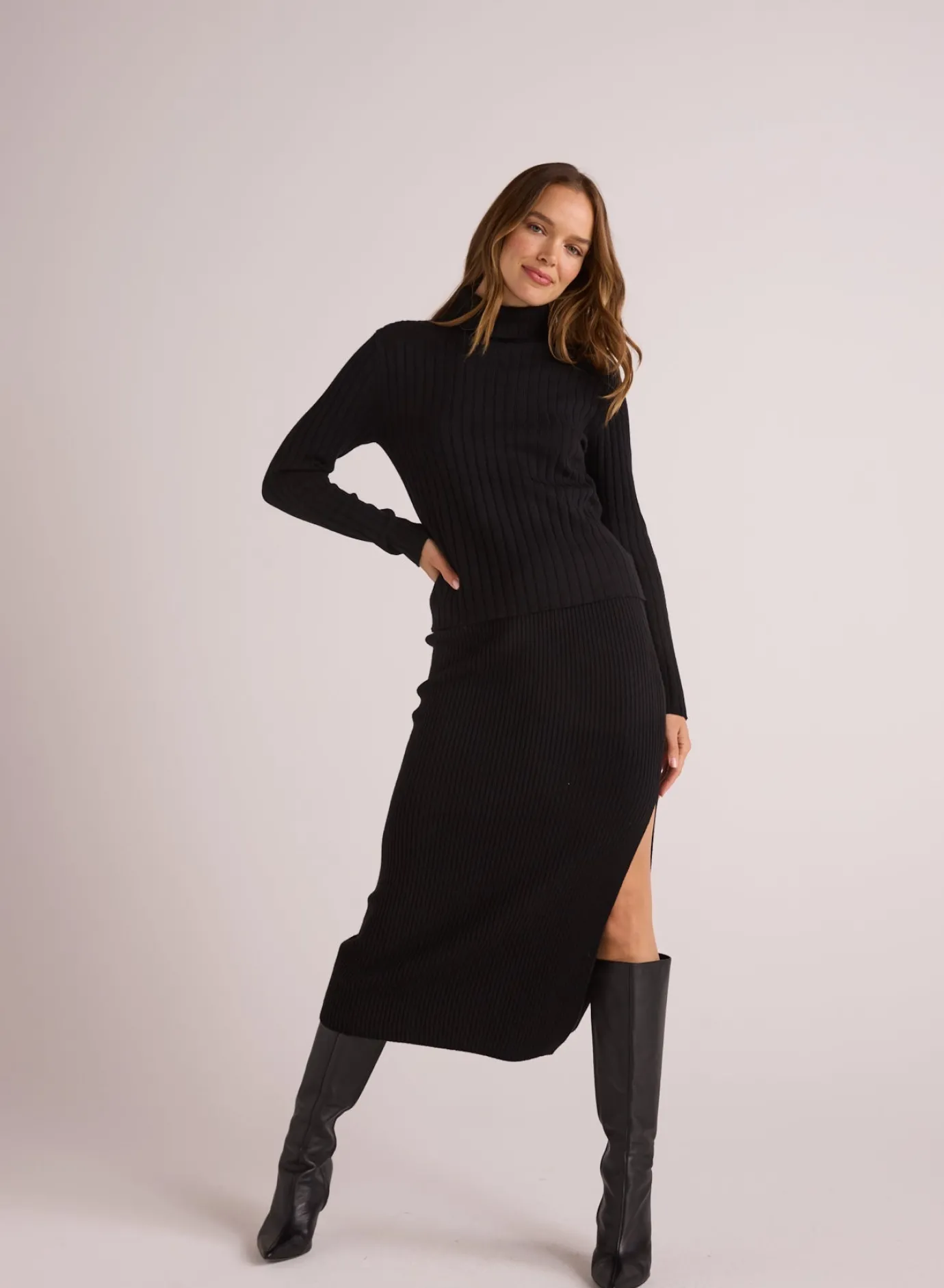 Bella Dahl Knit Skirt with Side Slit - - Skirts