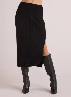 Bella Dahl Knit Skirt with Side Slit - - Skirts