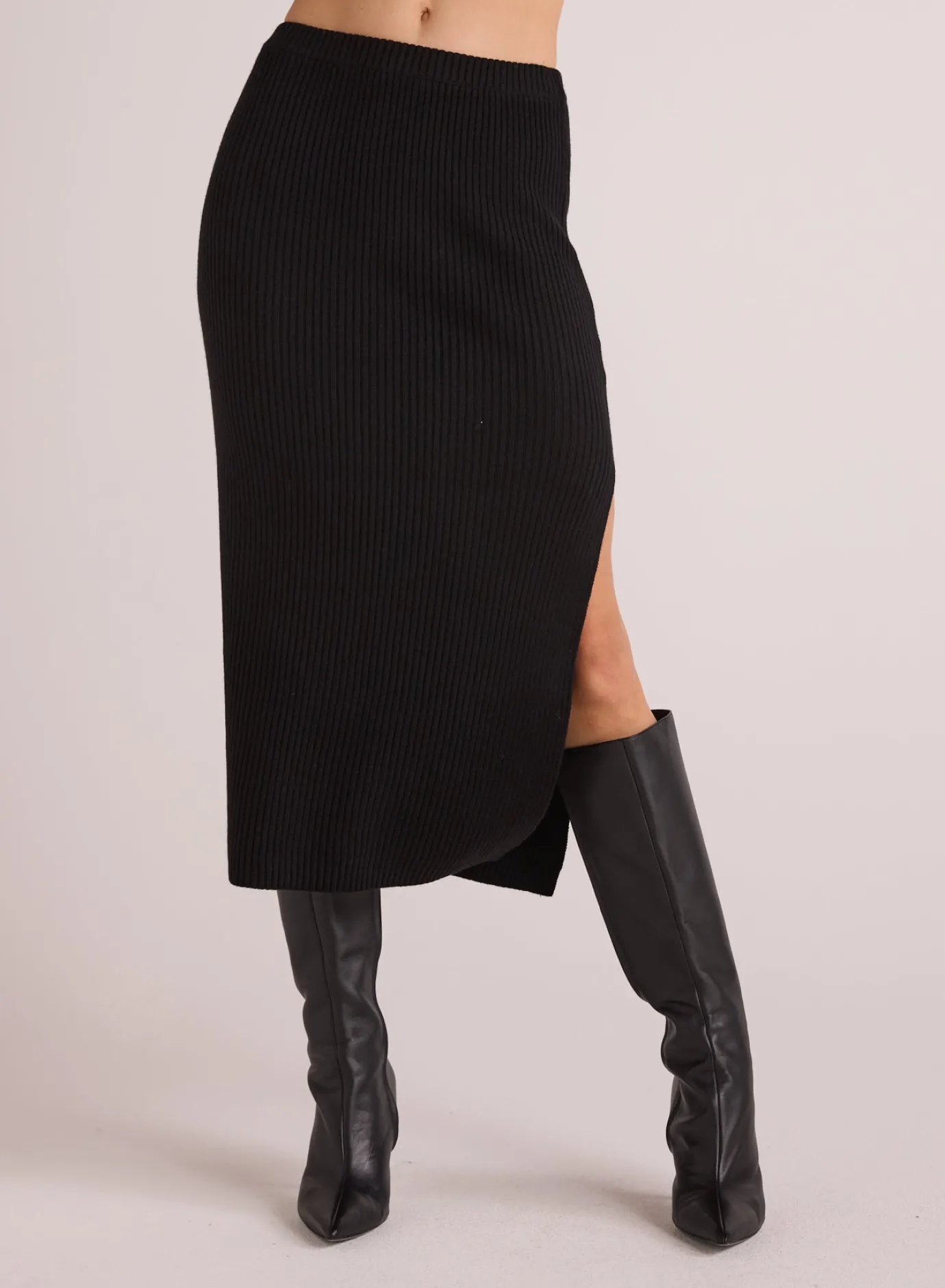 Bella Dahl Knit Skirt with Side Slit - - Skirts