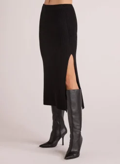 Bella Dahl Knit Skirt with Side Slit - - Skirts