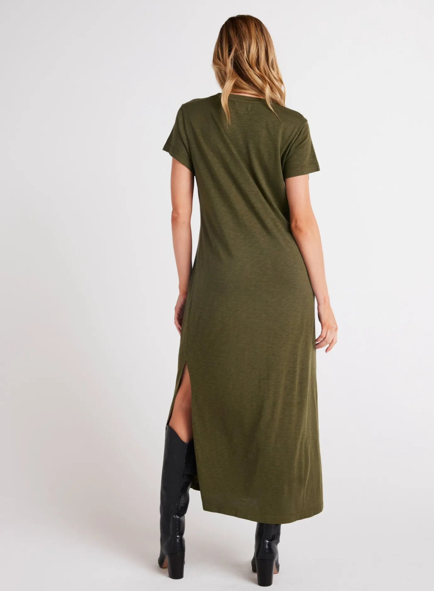 Bella Dahl Knit V-Neck Maxi Dress - Italian Herb- Seasonal Essentials