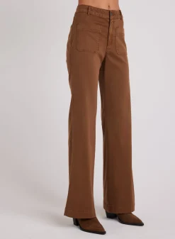 Bella Dahl Lola Two Pocket Wide Leg - Spiced Brown- Pants