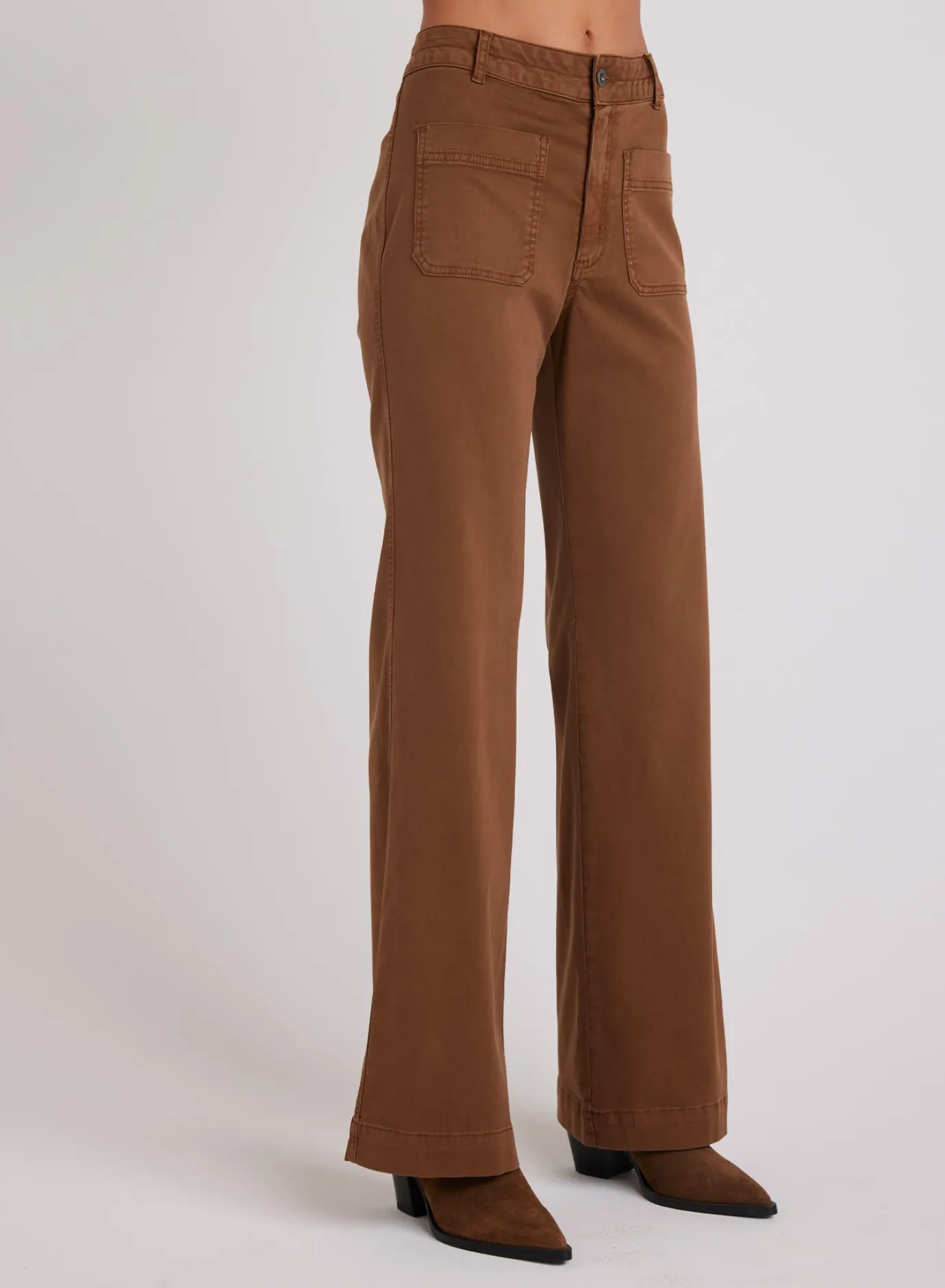 Bella Dahl Lola Two Pocket Wide Leg - Spiced Brown- Pants