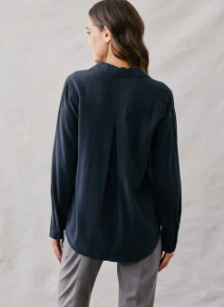 Bella Dahl Long Sleeve Classic Button Down - Vintage Black- Button Down