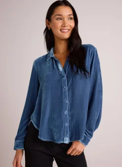 Bella Dahl Long Sleeve Clean Shirt - Nordic Blue- Button Down