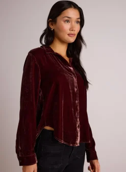 Bella Dahl Long Sleeve Clean Shirt - Winter Rouge- Button Down