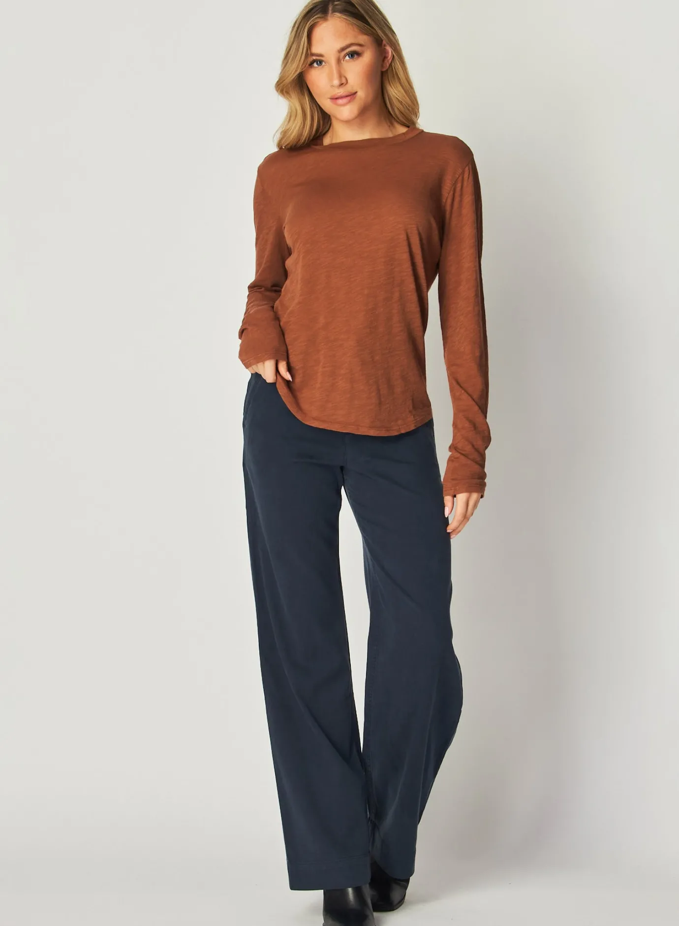 Bella Dahl Long Sleeve Crew Tee - Twilight Gold- Seasonal Essentials