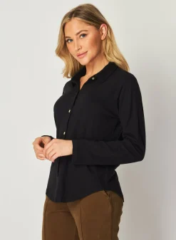 Bella Dahl Long Sleeve Knit Button Down - - Long Sleeve
