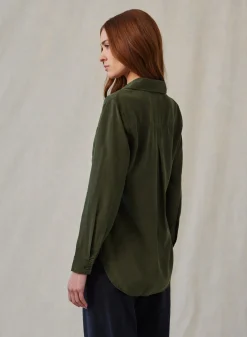 Bella Dahl Long Sleeve Pullover Tunic - Italian Herb- Long Sleeve