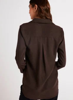 Bella Dahl Long Sleeve Pullover Tunic - Chestnut Brown- Seasonal Essentials
