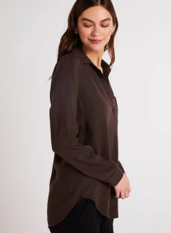 Bella Dahl Long Sleeve Pullover Tunic - Chestnut Brown- Seasonal Essentials