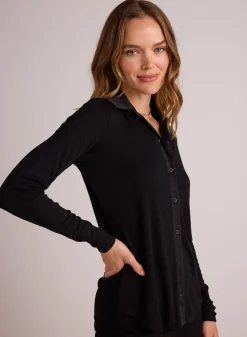 Bella Dahl Long Sleeve Rib Mix Shirt - - Button Down