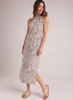 Bella Dahl Low Back Halter Dress - Papillon Print- Long Dresses