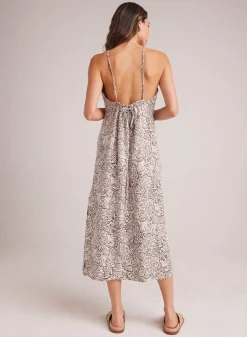 Bella Dahl Low Back Halter Dress - Papillon Print- Long Dresses