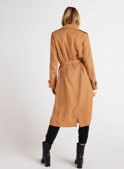 Bella Dahl Luxe Twill Trench Coat - Golden Camel- Outerwear