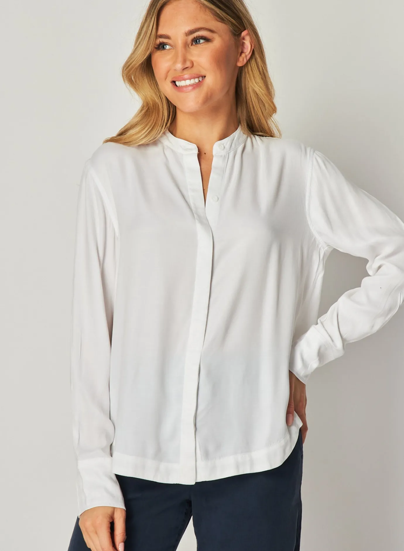 Bella Dahl Mandarin Collar Button Down - - Button Down