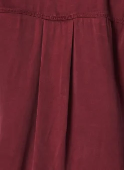 Bella Dahl Mandarin Collar Button Down - Deep Plum- Long Sleeve