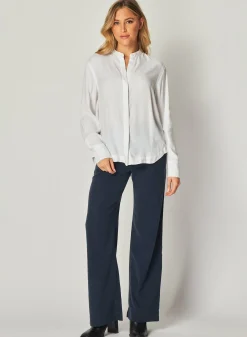 Bella Dahl Mandarin Collar Button Down - - Long Sleeve