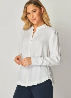 Bella Dahl Mandarin Collar Button Down - - Long Sleeve