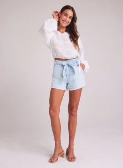 Bella Dahl Marigold Fray Sash Short - Beach Cove Wash- Shorts