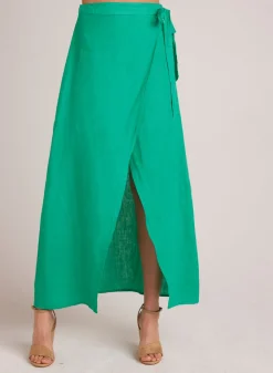 Bella Dahl Maxi Wrap Skirt - Tropical Green- Skirts