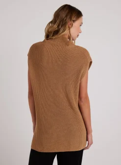 Bella Dahl Mock Neck Sweater Tunic - Golden Camel- Sweaters