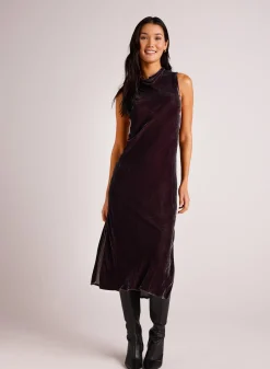Bella Dahl Mock Neck Velvet Dress - - Long Dresses