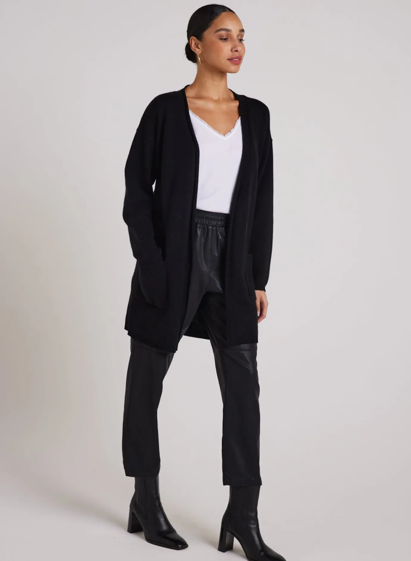 Bella Dahl Open Front Wool Cashmere Blend Cardigan - - Sweaters