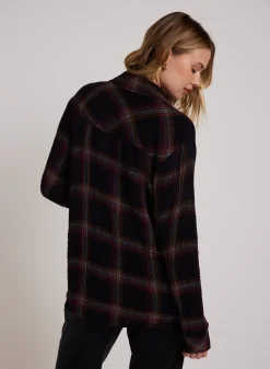 Bella Dahl Oversized Shirt with Pocket - Autumn Sunset Plaid- Long Sleeve