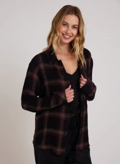 Bella Dahl Oversized Shirt with Pocket - Autumn Sunset Plaid- Long Sleeve