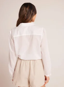 Bella Dahl Pintuck Crop Button Down - - Long Sleeve