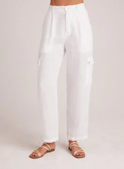 Bella Dahl Pleated Linen Cargo Trousers - - Pants